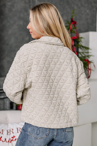 Chai Latte Quilted Jacket | {Oatmeal}