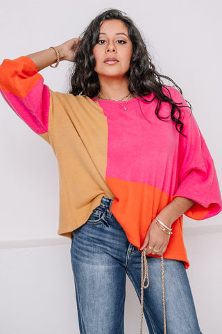 Color Me Crazy Color Block Sweater