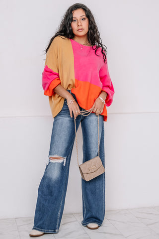 Color Me Crazy Color Block Sweater