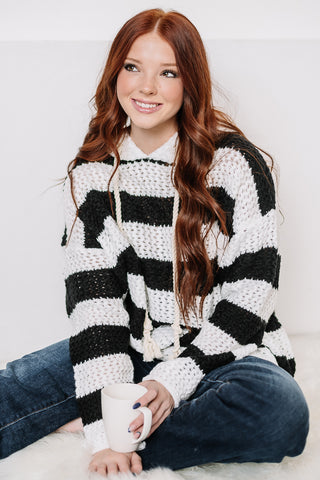 Cozy & Cute Striped Sweater Hoodie