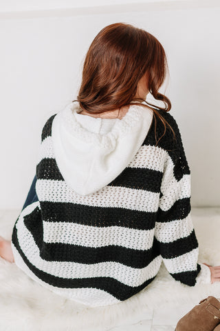 Cozy & Cute Striped Sweater Hoodie