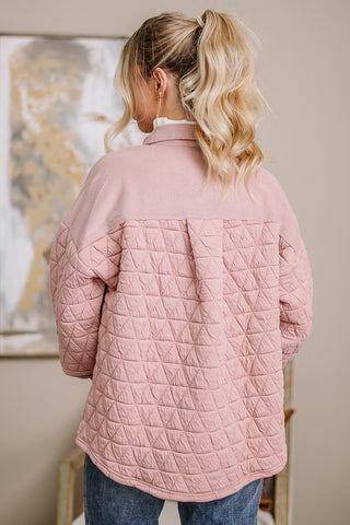 Cozy & Quilted Oversized Jacket | Blush