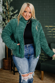 Cuddle Season Corduroy Puffer Coat | Green