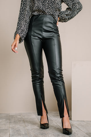 The Sonia Faux Leather Pants | Black