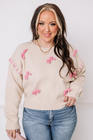 Miss Me Yet Bow Embellished Sweater