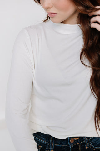 Do Me A Solid Mock Neck Top | Ivory