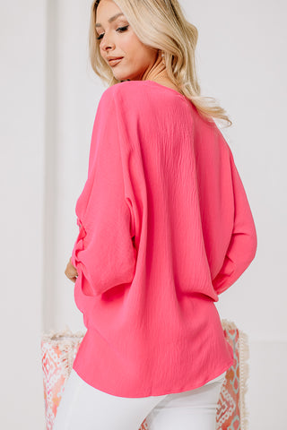 Down To Business 3/4 Sleeve Top | Pink