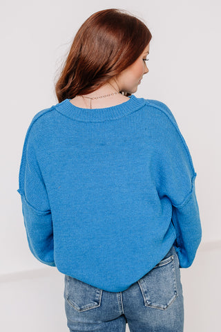 Drawn In Basic Solid Sweater | Blue