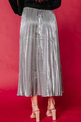 Embracing Elegance Metallic Midi Skirt