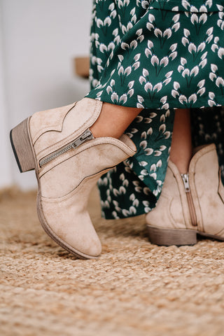 Evie Zip Up Booties | Nude