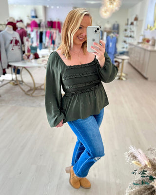 Wear Anywhere Smocked Babydoll Top