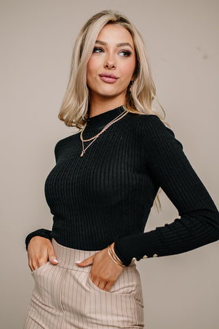 Feeling Cozy Mock Neck Fitted Top