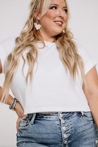 Feeling Divided Cropped Top | White