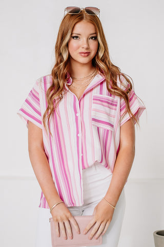 Finding Myself Striped Button Down Top