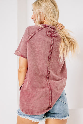 French Terry Pullover Top | Cabernet