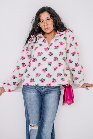 Garden Tea Floral Fleece Pullover