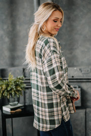 Get With It Flannel Top | Green