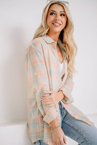 Getting To It Plaid Button Up Top