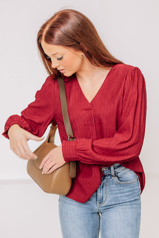 Getting Together Textured Top | Red