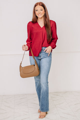 Getting Together Textured Top | Red