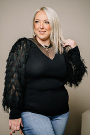Glamorous Evening Peacock Sleeve Top