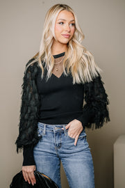 Glamorous Evening Peacock Sleeve Top