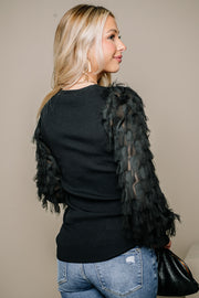 Glamorous Evening Peacock Sleeve Top
