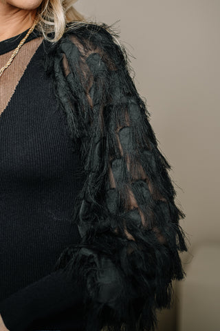 Glamorous Evening Peacock Sleeve Top
