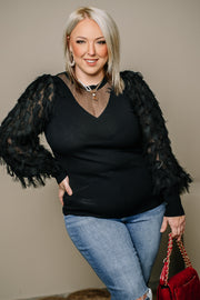 Glamorous Evening Peacock Sleeve Top