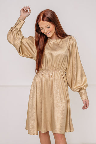 Going For Gold Metallic Mini Dress