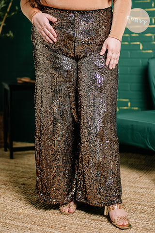 Grabbing Attention Sequin Pants | Curvy