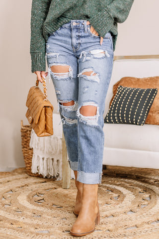 Harlem Mid Rise Boyfriend Jeans