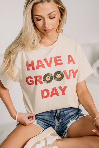 Have A Groovy Day Oversized Graphic Tee