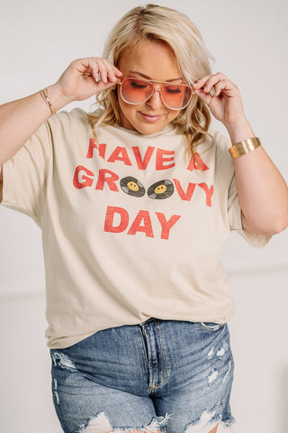 Have A Groovy Day Oversized Graphic Tee