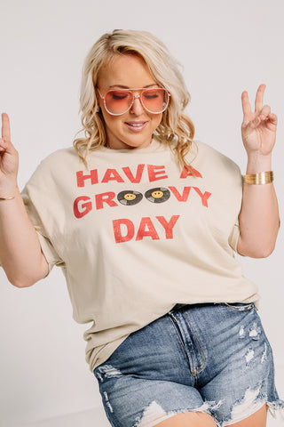 Have A Groovy Day Oversized Graphic Tee