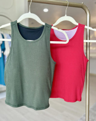 Racer Back Padded Tank Top | Colors