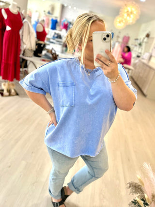 French Terry Acid Washed Tee | Colors