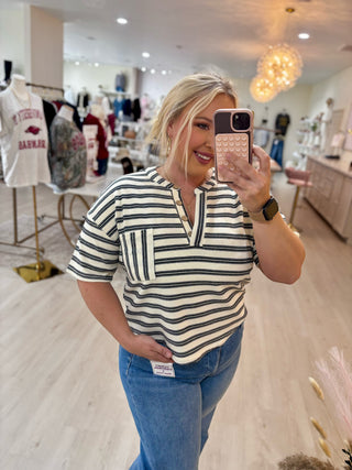 Stripes In Sight Henley Top