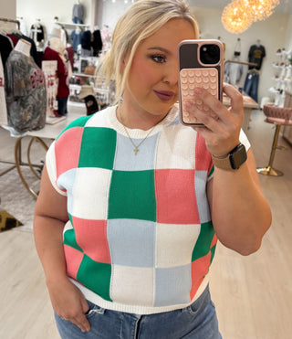 Color Block Cap Sleeve Top | Kelly Green