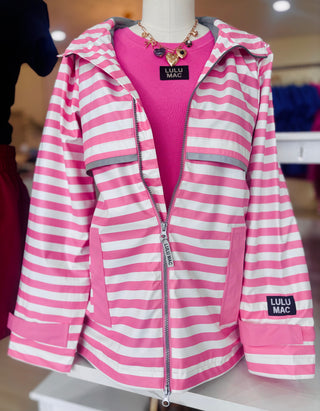 Lulu Mac Raincoat Pink/White