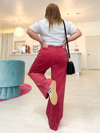 A Night Out Wide Leg Jeans {Wine}