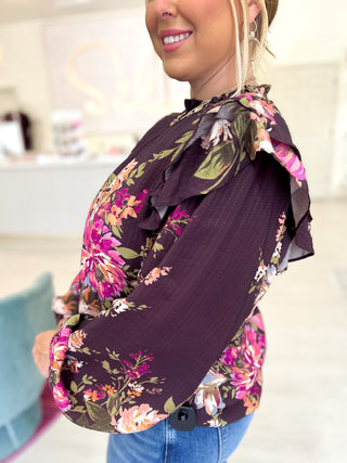 Finally Found You Floral Top (Brown)
