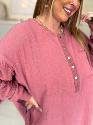 Majorie Gauze Oversized Top