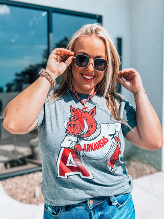 Hog Leaning on 'A' Graphic Tee