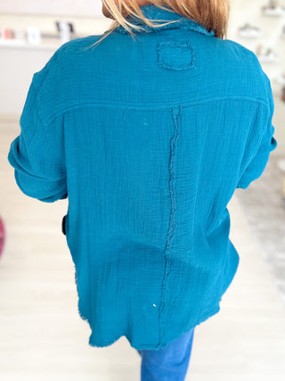 Layered Up Gauze Top {Dark Teal}