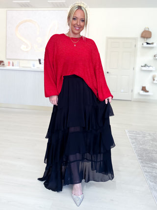 Layers Of Luxe Tiered Skirt {Black}
