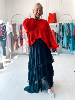Layers Of Luxe Tiered Skirt {Black}