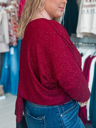 Open Back Lurex Glitter Top