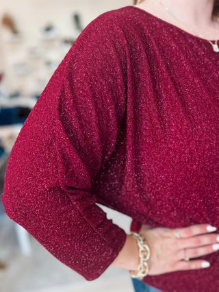 Open Back Lurex Glitter Top