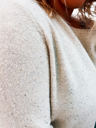 One Shoulder Sequin Detail Sweater